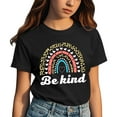 thumbnail image 1 of JAJAHO Girls Cute Graphic Tee Girl Clothes Short Sleeve T Shirt Summer Crew Neck Loose Fit Rainbow Printed Tshirts 3-13Y Comfortable Tops, 1 of 5