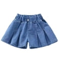 thumbnail image 1 of JAJAHO Girls Denim Shorts High Waisted Stretchy Wide Leg Elastic Waist Jeans Shorts Kids Girl Summer Casual Playwear 2-15Y, 1 of 6