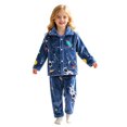 thumbnail image 1 of JAJAHO Girls Flannel Fluffy Pajama Cute Print Long Sleeve Button Down Sleepwear 2 Piece Pjs For Kids 18M-13Y, 1 of 6