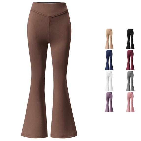 JAJAHO Girls Flare Leggings Sizes 5-14 Back To School Clothes Kids High Waisted Stretchy School Uniforms Pants