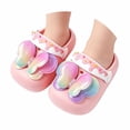 thumbnail image 1 of JAJAHO Girls Garden Clogs Kids Toddlers Cute Glitter Butterfly Slides Sandals Non- Beach Pool Shower Water Shoes 1-6Y, 1 of 7