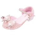 thumbnail image 1 of JAJAHO Girls Glitter Dress Shoes Rhinestone Pointy Toe Performance Buckle Low Heels Wedding Formal Party Footwear For Kids 4-12 Years Stylish Shoes, 1 of 5
