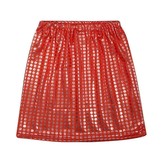 JAJAHO Girls Glitter Skirts Sequins Stretchy Slim Fit Carnival Show Performance Mini Skirt Elastic Waist A Line Stylish Skirt