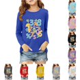 thumbnail image 1 of JAJAHO Girls Graphic Tees Long Sleeve Number Printed Loose Fit Crew Neck T Shirt Kids Fall Clothes 3-14Y, 1 of 4