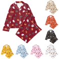 thumbnail image 1 of JAJAHO Girls Halloween Pajamas 2-Piece Pjs Set Kids Long Sleeve Button Down Shirt And Pants Home Clothes 3-14Y, 1 of 3