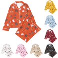 thumbnail image 1 of JAJAHO Girls Halloween Pajamas 2-Piece Pjs Set Kids Long Sleeve Button Down Shirt And Pants Home Clothes 3-14Y, 1 of 3