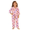 thumbnail image 1 of JAJAHO Girls Halloween Pajamas Cute Ghost Long Sleeve Button Down 2 Piece Pjs Loungewear Set For Kids 3-14Y, 1 of 5