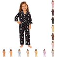 thumbnail image 1 of JAJAHO Girls Halloween Pajamas Cute Ghost Long Sleeve Button Down 2 Piece Pjs Loungewear Set For Kids 3-14Y, 1 of 5