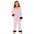thumbnail image 1 of JAJAHO Girls Halloween Pajamas Fuzzy Trim Long Sleeve Sleepwear Button Down 2 Piece Pjs Set For Kids 3-14Y, 1 of 5