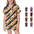 thumbnail image 1 of JAJAHO Girls Halloween Pajamas Short Sleeve Sleepwear Spooky Button Down 2 Piece Pjs For Kids 3-14Y, 1 of 4