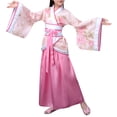 thumbnail image 1 of JAJAHO Girls Hanfu Dresses Floral Flared Long Sleeve Tie Waist Maxi Dress For Kids 2-16 Years Dress Up Performance Wear Comfortable Dresses, 1 of 3