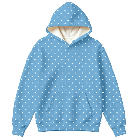 JAJAHO Girls Hooded Sweatshirt Polka Dot Long Sleeve Casual Loose Pullover Hoodie For Kids 2-12Y