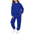 thumbnail image 1 of JAJAHO Girls Hoodie Sweatshirt And Sweatpants Set Long Sleeve Pullover Jogger 2 Piece Set Kids Tracksuit 2-13Y, 1 of 6