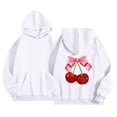 thumbnail image 1 of JAJAHO Girls Hoodies Cherry Printed Hooded Sweatshirts Long Sleeve Fall Pullover Tops With Pocket Size 1-13T, 1 of 5