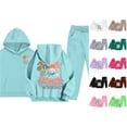 thumbnail image 1 of JAJAHO Girls Jogger Set 2 Piece Pullover Hoodie And Sweatpants Set California Printed Tracksuit For Kids 2-13Y, 1 of 4