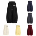 thumbnail image 1 of JAJAHO Girls Joggers Sweatpants Drawstring Baggy London Letter Print Kids Athletic Pants With Pockets 5-15Y, 1 of 4