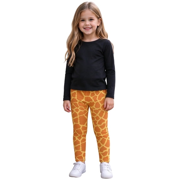 JAJAHO Girls Leggings Giraffe Print Soft Footless Stretchy Tights Pants For Kids 18M-10Y