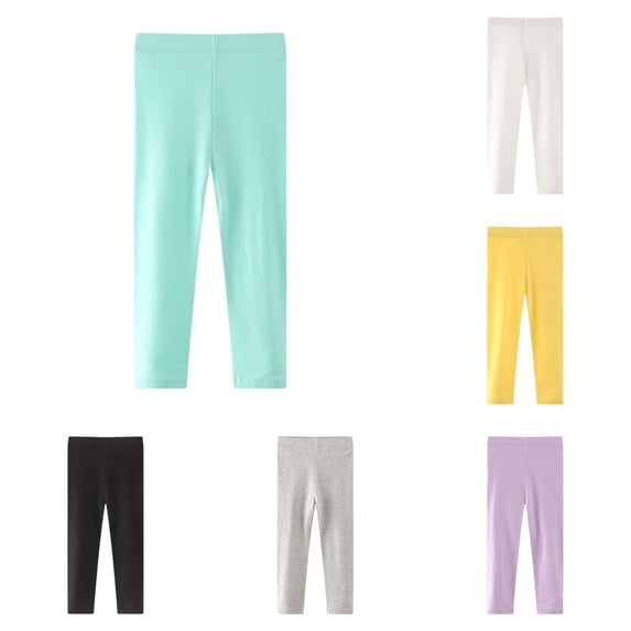 JAJAHO Girls Leggings Sizes 1-7T Toddler And Kids Tights Stretchy Soft Cotton Elastic Waist Pants Back To School Clothes