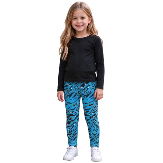 JAJAHO Girls Leggings Zebra Striped Print Soft Footless Stretchy Tights Pants For Kids 18M-10Y