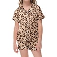 thumbnail image 1 of JAJAHO Girls Leopard Pajamas Set Short Sleeve Button Down 2 Piece Pjs Loungewear Set For Kids 1-14Y, 1 of 9