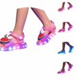 thumbnail image 1 of JAJAHO Girls Light Up Sandals For Summer Lightweight Open Toe Sparkly Water Beach Shoes Snap Sandals For Kids 4-9Y, 1 of 6