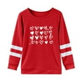 thumbnail image 1 of JAJAHO Girls Long Sleeve Shirts Kids Heart Printed Crewneck T-Shirts Soft Comfortable Tees 2-9 Years Spring Tops, 1 of 3