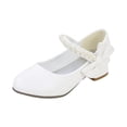 thumbnail image 1 of JAJAHO Girls Mary Jane Dress Shoes Princess Low Heel Sandals Pearl Decoration Pointy Toe Party Wedding Footwear For Little/Big Kids Versatile Shoes, 1 of 6