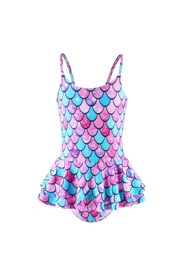 Girls' One Piece Swimming Summer Swimsuit Children Bikini Swimwear With Adjustable Straps Ruffle Bathing Suit Cozy Swimwear