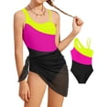 thumbnail image 1 of JAJAHO Girls One Piece Swimsuit Asymmetrical Bathing Suit With Mesh Cover Ups 2 Piece Beach Outfits For Kids Teens 7-18 Years Trendy Swimwear, 1 of 5