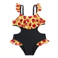 thumbnail image 1 of JAJAHO Girls One Piece Swimsuit Hallow Out Scale Print Ruffle Bathing Suit With Adjustable Straps For Kids Toddler 1-8Y Trendy Beachwear, 1 of 9