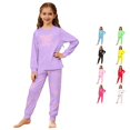 thumbnail image 1 of JAJAHO Girls Pajamas Bow Print Long Sleeve Top And Pants 2 Piece Loungewear Set Sizes 3-14Y, 1 of 7