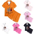 thumbnail image 1 of JAJAHO Girls Pajamas Merry Christmas Holiday Satin Sleepwear Short Sleeve 2 Piece Set Sizes 2-13Y, 1 of 6