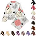 thumbnail image 1 of JAJAHO Girls Pajamas Sets Halloween Sleepwear Sizes 3-14 Button Down Long Sleeve Shirts Pants 2 Piece Set, 1 of 4