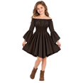 thumbnail image 1 of JAJAHO Girls Renaissance Dress Off Shoulder Bell Sleeve Pirate Halloween Dress For Carnival Party 3-11Y, 1 of 4