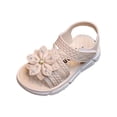 thumbnail image 1 of JAJAHO Girls Sandals For Kids Comfortable Soft Sole Flats Hook And Loop For Ages 4-12 Years Summer Open Toe Versatile Shoes, 1 of 7