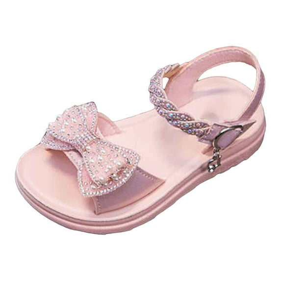 JAJAHO Girls Sandals Lightweight Breathable Open Toe Buckle Flats For Kids Ages 4-13 Comfortable Summer Spring Footwear Stylish Shoes