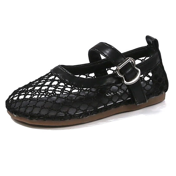 JAJAHO Girls Sandals Summer Princess Beach Shoes Hallow Out Crochet Hook And Loop Flat Vacation Footwear Kids Toddlers Versatile Shoes