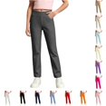 thumbnail image 1 of JAJAHO Girls School Uniform Pants Elastic Waist Stretchy Straight Leg Pants Back To School Clothes For Kids 5-16Y, 1 of 6