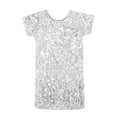 thumbnail image 1 of JAJAHO Girls Sparkly Sequin Dress Carnival Short Sleeve Glitter Crew Neck Tunic Dresses For Kids 2-10 Years Cozy Dresses, 1 of 6