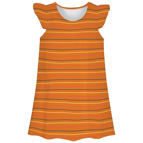 JAJAHO Girls Summer Dresses Kids Cute Striped Print Sleeveless Casual Ruffle A-Line Mini Sundress Girl Clothes Age 3-10Y Comfortable Dresses