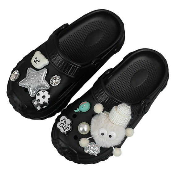 JAJAHO Girls Summer Sandals Clogs Garden Shoes Casual Closed Toe Beach Shower Pool Slippers For Kids 4-16 Years Comfortable Shoes