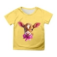 thumbnail image 1 of JAJAHO Girls Summer Top Short Sleeve Graphic Tees Cow Printed Casual Crewneck T Shirt For Kids 1-13 Years Leisure Tops, 1 of 4