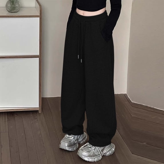 JAJAHO Girls Sweatpants Tapered Pants For Girls Baggy Casual Drawstring Joggers Pants With Pockets 5-15Y