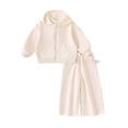 thumbnail image 1 of JAJAHO Girls Sweatsuit Two Piece Set Long Sleeve Zip Up Hoodies And Wide Leg Sweatpants Lightweight Spring Outfits For Kids 2-8Y Comfortable Outfit, 1 of 8