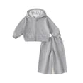 thumbnail image 1 of JAJAHO Girls Sweatsuit Two Piece Set Long Sleeve Zip Up Hoodies And Wide Leg Sweatpants Lightweight Spring Outfits For Kids 2-8Y Comfortable Outfit, 1 of 5