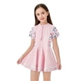 thumbnail image 1 of JAJAHO Girls Swim Dress One Piece Swimsuit Short Sleeve Zipper Front Athletic Training Bathing Suit With Built In Shorts 4-13Y Trendy Beachwear, 1 of 8