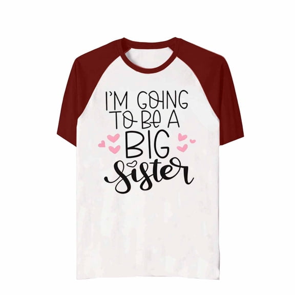 JAJAHO Girls T Shirts For Kids Letter Graphic Tees Raglan Short Sleeve Color Block Loose Fit Crew Neck Tshirt 1-14Y Soft Tops