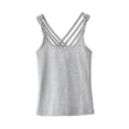 thumbnail image 1 of JAJAHO Girls Tank Top Criss-Cross Back Solid Color Sleeveless Layering Shirt Summer Lightweight Casual Daily Wear Camisole Tops For Kids 2-14Y, 1 of 7