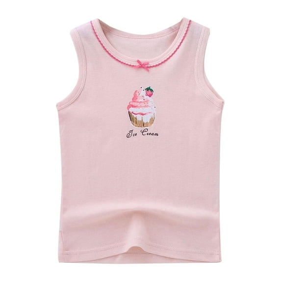 JAJAHO Girls Tank Tops Kids Toddler Clothes Summer Sleeveless Cute Graphic Tee Base Layer Undershirt 1-13Y Stylish Top