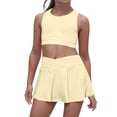 thumbnail image 1 of JAJAHO Girls Tennis Outfits 2 Piece Set Sleeveless Crop Tank Top Skorts With Pockets Summer Casual Sports Clothes For Kids Solid Color Matching Set Trendy Outfit, 1 of 9